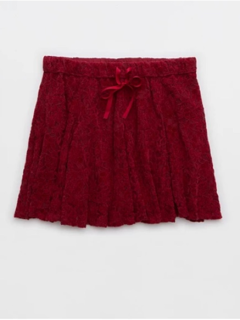 Aerie Lace Godet Skirt - Red